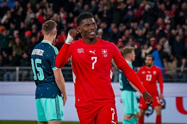 Schweiz: Nationalteams Freundschaftsspiele 2026, 2. Spieltag - Schweiz vs Deutschland - St.-Jakob-Park (Basel): Breel Embolo (Switzerland, 7) Freude, Emotionen, Jubel *** Switzerland national teams friendlies 2026, Matchday 2 Switzerland vs Germany St Jakob Park Basel Breel Embolo Switzerland, 7 Joy, emotions, jubilation Copyright: xJOERANxSTEINSIEKx