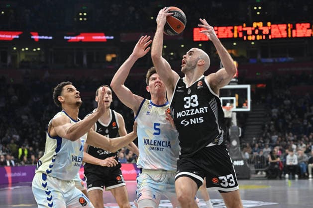 PARTIZAN vs VALENCIA NICK KALATHES Nik Kalates basketball Partizan vs Valencia basket Euroleague at Beogradska arena, Belgrade 27.03.2026 Foto: BASKETBALL, EUROLEAGUE, PARTIZAN, VALENCIA BASKET Belgrade Belgrade arena Serbia Copyright: xMarkoxMetlas xMNxPressx