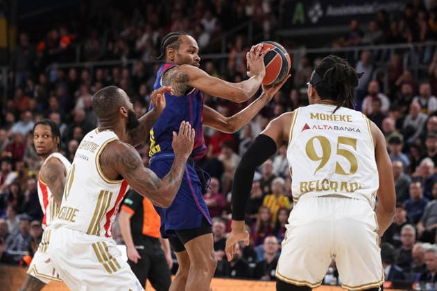 March 27, 2026, Barcelona, Barcelona, Spain: Kevin Punter of FC Barcelona, Barca in action during the EuroLeague Regular Season Round 34 match played between FC Barcelona and Crvena Zvezda Meridianbet Belgrade at Palau Blaugrana on March 27, 2026 in Barcelona, Spain. Barcelona Spain - ZUMAa181 20260327_zaa_a181_048 Copyright: xJavierxBorregox