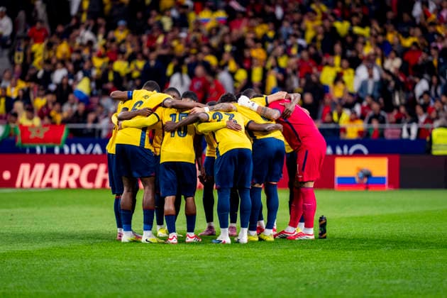 Morocco v Ecuador - International Friendly, Länderspiel, Nationalmannschaft Players of Ecuador are seen reunited prior to an international friendly match between Morocco and Ecuador at at Estadio Riyadh Air Metropolitano in Madrid, Spain on March 27, 2026. Madrid Estadio Riyadh Air Metropolitano Madrid Spain Copyright: xAlbertoxGardinx AGardin_20260327_Morocco_Ecuador_0306