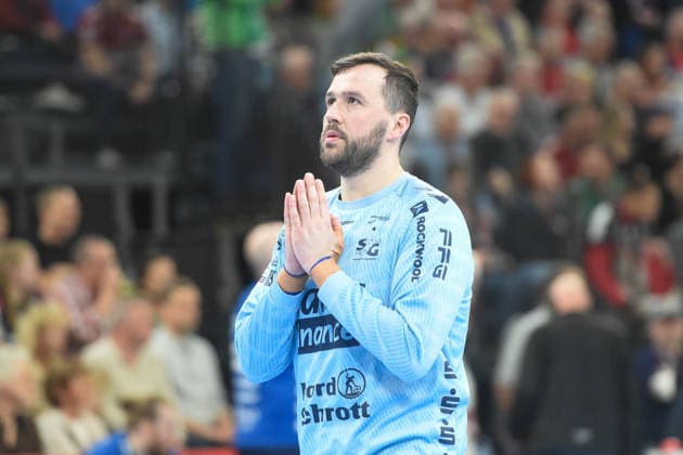 Handball I Men I Season 2025 2026 I Bundesliga I 26 Matchday I SG Flensburg Handewitt GWD Minden I 27 03 2026 Benjamin Buric 1, SG Flensburg Handewitt Copyright: xLobeca JanxKirschnerx