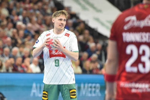 Handball I Men I Season 2025 2026 I Bundesliga I 26 Matchday I SG Flensburg Handewitt GWD Minden I 27 03 2026 Morten Hempel Jensen 9, GWD Minden Copyright: xLobeca JanxKirschnerx