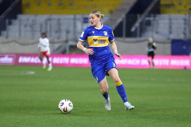 Google Pixel Frauen Bundesliga, FC Carl Zeiss Jena RB Leipzig 27 03 2026 Melina Reuter 7, Carl Zeiss Jena Fußball, Google Pixel Frauen Bundesliga, Saison 2025 2026, 22 Spieltag FC Carl Zeiss Jena vs RB Leipzig am 27 03 2026, Ernst Abbe Sportfeld, ad hoc Arena, Jena DFB REGULATIONS PROHIBIT ANY USE OF PHOTOGRAPHS AS IMAGE SEQUENCES AND OR QUASI VIDEO Copyright: xBEAUTIFULxSPORTS JanxKaeferx