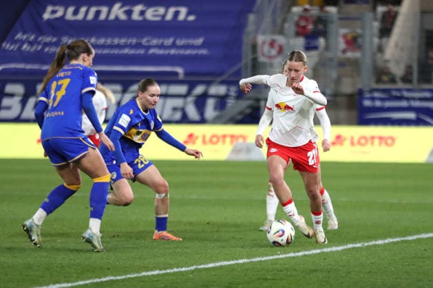 Google Pixel Frauen Bundesliga, FC Carl Zeiss Jena RB Leipzig 27 03 2026 Marlene Müller 27, RB Leipzig Fußball, Google Pixel Frauen Bundesliga, Saison 2025 2026, 22 Spieltag FC Carl Zeiss Jena vs RB Leipzig am 27 03 2026, Ernst Abbe Sportfeld, ad hoc Arena, Jena DFB REGULATIONS PROHIBIT ANY USE OF PHOTOGRAPHS AS IMAGE SEQUENCES AND OR QUASI VIDEO Copyright: xBEAUTIFULxSPORTS JanxKaeferx