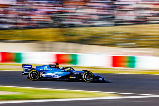 28th March 2026; Suzuka Circuit, Suzuka, Japan; 2026 FIA Formula 1 Japanese Grand Prix; Free Practice Three; Alexander Albon (23) of Atlassian Williams F1 Team and Thailand during practice 3 StephenxBlackberry