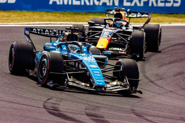 28th March 2026; Suzuka Circuit, Suzuka, Japan; 2026 FIA Formula 1 Japanese Grand Prix; Free Practice Three; Atlassian Williams F1 Team driver Alexander Albon of Thailand, Oracle Red Bull Racing driver Isack Hadjar of France during practice 3 StephenxBlackberry