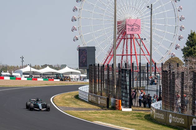 28th March 2026; Suzuka Circuit, Suzuka, Japan; 2026 FIA Formula 1 Japanese Grand Prix; Free Practice Three; George Russell (63) of Great Britain and Mercedes-AMG PETRONAS Formula One Team during the Third Practice Session KeiichixMiyashita