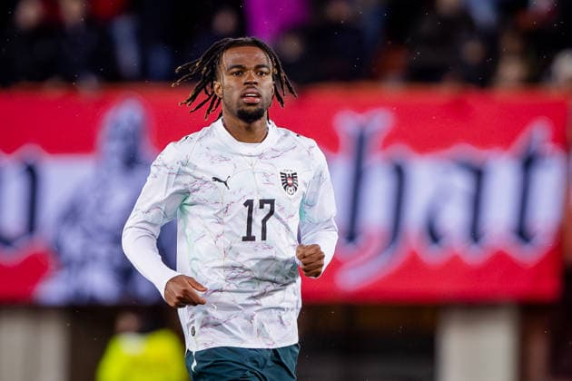 AUSTRIA - GHANA Carney Chukwuemeka of Austria and Borussia Dortmund during the friendly football match ahead of FIFA World Cup, WM, Weltmeisterschaft, Fussball 2026 WM, Weltmeisterschaft, Fussball WM, Weltmeisterschaft, Fussball between Austria and Ghana, matchday 11. Ernst Happel Stadium, Stadion, Vienna, Austria, March 27, 2026. Photo by Branislav Racko Copyright: xx 080A5974