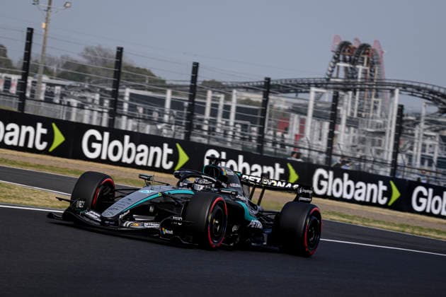 Formula 1 Aramco Japanese Grand Prix 2026 Kohei HIROTA OVERTAKE MAXPPP - Suzuka 28 03 2026 63 RUSSELL George (gbr), Mercedes-AMG PETRONAS Formula One Team, action at the Formula 1 Aramco Japanese Grand Prix 2026, the 3rd round of the 2026 FIA Formula 1 World Championship, WM, Weltmeisterschaft at the Suzuka Circuit in Suzuka, Japan, from 26 to 29 March 2026 Suzuka Suzuka Circuit Japan  Copyright: xOVERTAKE MAXPPPxKoheixHIROTAx OVT202603284518 OVT202603284518