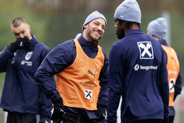 SOCCER - AUT vs KOR, test match VIENNA,AUSTRIA,28.MAR.26 - SOCCER - OEFB international test match, Austria vs South Korea, preview, training Team AUT. Image shows Marko Arnautovic and Carney Chukwuemeka (AUT).  GEPAxpictures xArminxRauthner