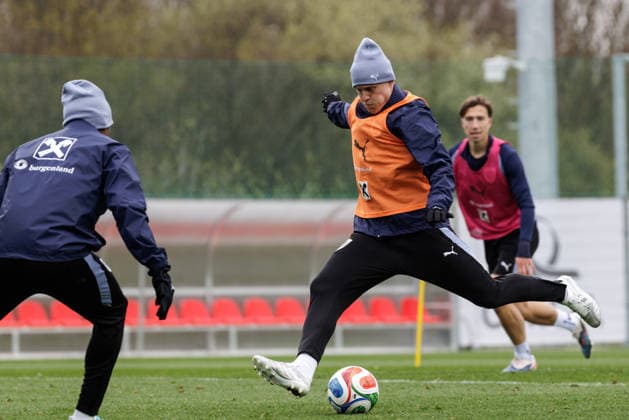 SOCCER - AUT vs KOR, test match VIENNA,AUSTRIA,28.MAR.26 - SOCCER - OEFB international test match, Austria vs South Korea, preview, training Team AUT. Image shows Xaver Schlager (AUT).  GEPAxpictures xArminxRauthner