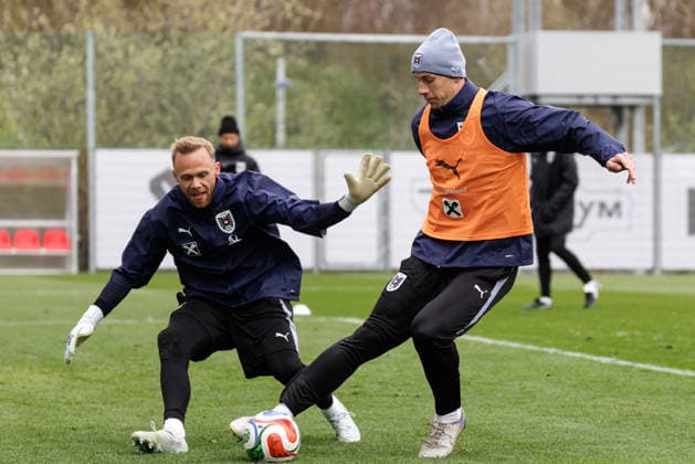 SOCCER - AUT vs KOR, test match VIENNA,AUSTRIA,28.MAR.26 - SOCCER - OEFB international test match, Austria vs South Korea, preview, training Team AUT. Image shows Alexander Schlager and Michael Svoboda (AUT).  GEPAxpictures xArminxRauthner