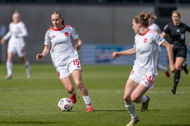 Papai Emoeke 1 FC Nuernberg, 15 GER, FC Bayern Muenchen Frauen vs 1 FC Nuernberg, Football, Google Pixel Frauen Bundesliga, 22 Spieltag, Saison 2025 2026, 28 03 2026 DFL DFB REGULATIONS PROHIBIT ANY USE OF PHOTOGRAPHS as IMAGE SEQUENCES and or QUASI VIDEO GER, FC Bayern Muenchen Frauen vs 1 FC Nuernberg, Football, Google Pixel Frauen Bundesliga, 22 Spieltag, Saison 2025 2026, 28 03 2026 Muenchen Copyright: xEibner-Pressefoto HeikexFeinerx EP_HFR