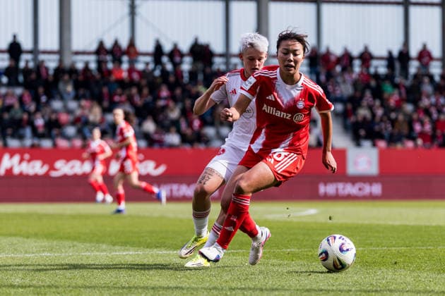 Google Pixel Frauen Bundesliga, FC Bayern München 1 FC Nürnberg 28 03 2026 Momoko Tanikawa FC Bayern München, 18 am Ball Google Pixel Frauen Bundesliga, FC Bayern München 1 FC Nürnberg, München, FC Bayern Campus am 28 03 2026 DFB REGULATIONS PROHIBIT ANY USE OF PHOTOGRAPHS AS IMAGE SEQUENCES AND OR QUASI VIDEO Copyright: xBEAUTIFULxSPORTS Wunderlx