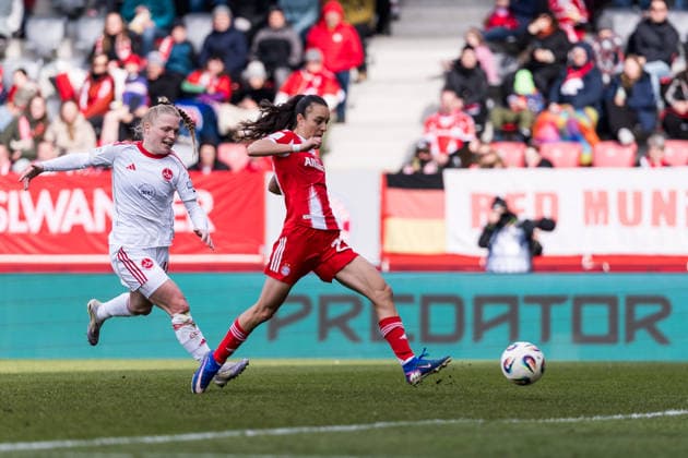 Google Pixel Frauen Bundesliga, FC Bayern München 1 FC Nürnberg 28 03 2026 Natalia Padilla Bidas FC Bayern München, 23 shoots the 2 0, goal Google Pixel Frauen Bundesliga, FC Bayern München 1 FC Nürnberg, Munich, FC Bayern Campus am 28 03 2026 DFB REGULATIONS PROHIBIT ANY USE OF PHOTOGRAPHS AS IMAGE SEQUENCES AND OR QUASI VIDEO Copyright: xBEAUTIFULxSPORTS Wunderlx