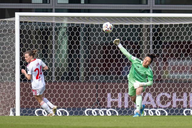 Maria Luisa Grohs 1 FC Bayern Muenchen , FC Bayern Frauen Muenchen 1 FC Nuernberg, Google Pixel Frauenbundesliga, 22 Spieltag, 28 03 26 DFB regulations prohibit any use of photographs as image sequences and or quasi video kolbert press Muenchen Bayern Germany Copyright: xkolbert-press UlrichxGamelx
