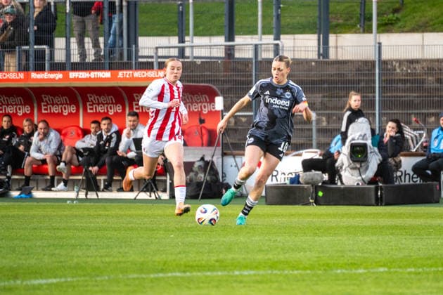 Germany Soccer Google Pixel Womens Bundesliga 2025 2026 1 FC Köln vs Eintracht Frankfurt 22 Matchday Franz Kremer Stadium Cologne in action Laura Freigang Eintracht Frankfurt, 10 Copyright: xOrhanxHabashx