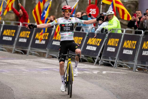 Volta a Catalunya cycling race - Stage 6 Danish rider Jonas Vingegaard of Visma l Lease a Bike team wins the sixth stage of the Volta a Catalunya cycling race, over 158.2km from Berga to Queralt, Spain, 28 March 2026. QUERALT Spain  Copyright: xSIUxWUx