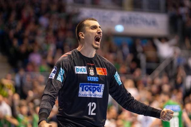 Germany HBL DAIKIN Handball Bundesliga 2025 2026, Matchday 26 SC Magdeburg vs Füchse Berlin GETEC Arena Magdeburg Matej MandiÄ‡ SC Magdeburg, 12 Copyright: xTomxLauruschkatx