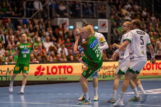 Germany HBL DAIKIN Handball Bundesliga 2025 2026, 26 Matchday SC Magdeburg vs Füchse Berlin GETEC Arena Magdeburg Magnus Saugstrup SC Magdeburg, 23 on the ball Copyright: xTomxLauruschkatx