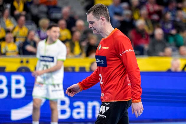 Andreas Palicka goalkeeper, HSG, 52 , player of HSG Wetzlar, looking disappointed, disappointment, frustration, disappointed, pessimistic, action, action scene, 28 03 2026, Mannheim Germany , Handball, Bundesliga, Rhein Neckar Löwen HSG Wetzlar xozx