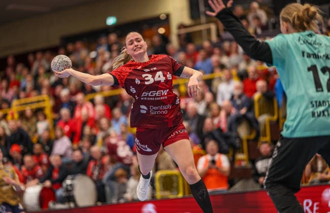 GER, Bensheim, HSG Bensheim Auerbach Flames vs Buxtehuder SV, Alsco Handball Bundesliga Frauen, Handball, DHB, Spielzeit 2025 2026, Weststadthalle Bensheim, 21 Spieltag im Bild Mia Ziercke HSG Bensheim Auerbach Flames Frauen 34 DFB DFL REGULATIONS PROHIBIT ANY USE OF PHOTOGRAPHS AS IMAGE SEQUENCES AND OR QUASI VIDEO, 28 03 2026 Copyright: HMBxMedia HendrikxHamelau