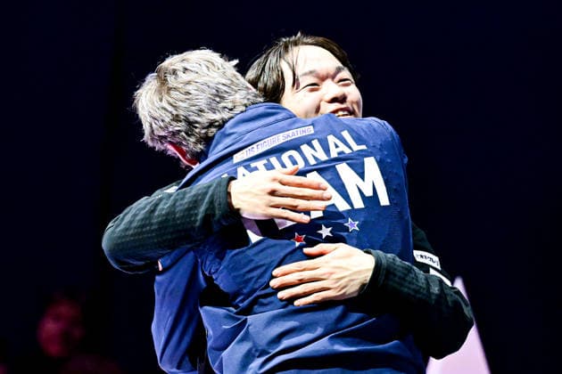 Men Awards, Yuma KAGIYAMA (JPN) second place, Ilia MALININ (USA) first place, during Victory Ceremony, at the ISU Figure skating, Eiskunstlauf World Championships 2026, at O2 Arena, on March 28, 2026 in Prague, Czechia. Noxthirdxpartyxsales  aflo_325201571