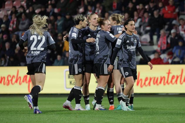 28 03 2026, xgrfx, Soccer Google Pixel Women Bundesliga, 1 FC Köln Eintracht Frankfurt v l Tor, Laura Freigang zum 1 1 Eintracht Frankfurt DFL DFB REGULATIONS PROHIBIT ANY USE OF PHOTOGRAPHS as IMAGE SEQUENCES and or QUASI VIDEO Köln