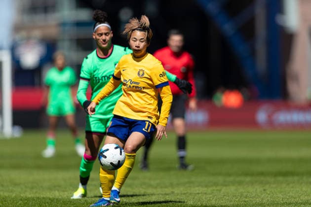 March 28, 2026; Foxborough, Massachusetts, USA; Utah Royals FC forward Mina Tanaka (11) gets to the ball in a National WomenÃ¢â‚¬â ¢s Soccer League game against the Boston Legacy at Gillette Stadium. (c) CSM - ZUMAc04_ 20260328_zma_c04_021 Copyright: xBurtxGranofskyx