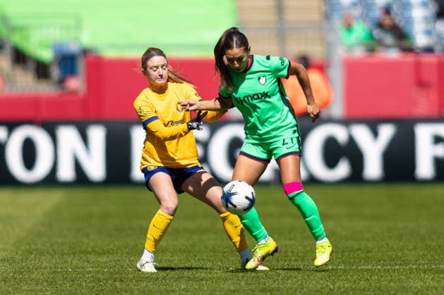 March 28, 2026; Foxborough, Massachusetts, USA; Boston Legacy FC midfielder Barbara Olivieri (21) battles for the ball in a National WomenÃ¢â‚¬â ¢s Soccer League game against the Utah Royals FC at Gillette Stadium. (c) CSM - ZUMAc04_ 20260328_zma_c04_056 Copyright: xBurtxGranofskyx