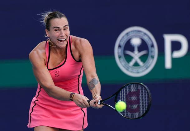 Tennis 2026 Miami Open - Women s final Aryna Sabalenka of Belarusia in action against Coco Gauff of the USA during the Women s Final match at the 2026 Miami Open tennis tournament at the Hard Rock Stadium in Miami, Florida, USA, 28 March 2026. MIAMI FLORIDA United States  Copyright: xCRISTOBALxHERRERA-ULASHKEVICHx