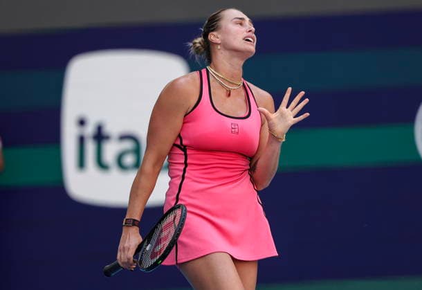 Tennis 2026 Miami Open - Women s final Aryna Sabalenka of Belarusia reacts against Coco Gauff of the USA during the Women s Final match at the 2026 Miami Open tennis tournament at the Hard Rock Stadium in Miami, Florida, USA, 28 March 2026. MIAMI FLORIDA United States  Copyright: xCRISTOBALxHERRERA-ULASHKEVICHx