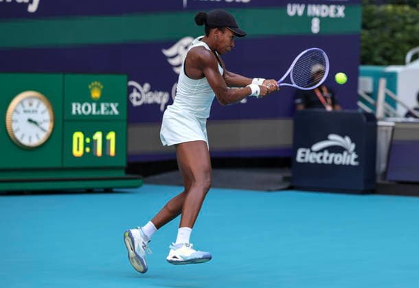 Tennis 2026 Miami Open - Women s final Coco Gauff of the USA in action against Aryna Sabalenka of Belarusia during the Women s Final match at the 2026 Miami Open tennis tournament at the Hard Rock Stadium in Miami, Florida, USA, 28 March 2026. MIAMI FLORIDA United States  Copyright: xCRISTOBALxHERRERA-ULASHKEVICHx