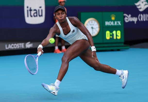 Tennis 2026 Miami Open - Women s final Coco Gauff of the USA in action against Aryna Sabalenka of Belarusia during the Women s Final match at the 2026 Miami Open tennis tournament at the Hard Rock Stadium in Miami, Florida, USA, 28 March 2026. MIAMI FLORIDA United States  Copyright: xCRISTOBALxHERRERA-ULASHKEVICHx