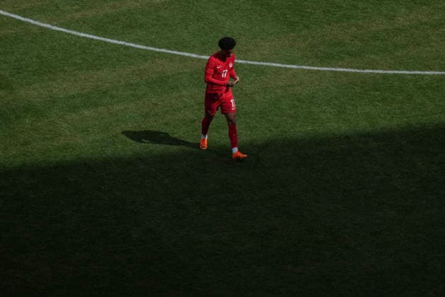 March 28, 2026, Toronto, On, CAN: Canada s Tajon Buchanan walks off the pitch after being sent off against Iceland during second half International Friendly, Länderspiel, Nationalmannschaft soccer action, in Toronto, on Saturday March 28, 2026. Tajon Buchanan  - ZUMAc35_ 20260328_zaf_c35_034 Copyright: xChrisxYoungx