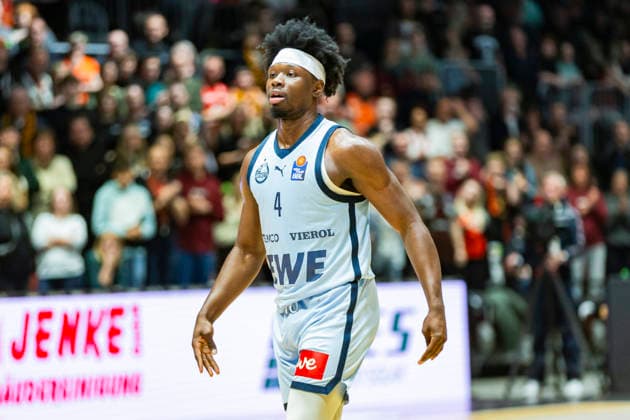28 03 2026, xomx, Basketball easyCredit BBL Bundesliga, NINERS Chemnitz EWE Baskets Oldenburg v l Brian Fobbs EWE Baskets Oldenburg Portrait, Portraet, Chemnitz