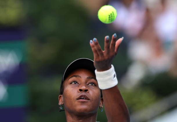 Tennis 2026 Miami Open - Women s final epaselect Coco Gauff of the USA serves against Aryna Sabalenka of Belarusia during the Women s Final match at the 2026 Miami Open tennis tournament at the Hard Rock Stadium in Miami, Florida, USA, 28 March 2026. MIAMI FLORIDA United States  Copyright: xCRISTOBALxHERRERA-ULASHKEVICHx