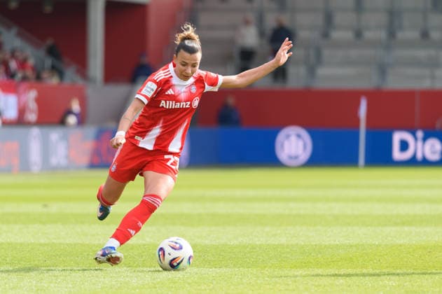 MUNICH, GERMANY - MARCH 28: Arianna Caruso (27 FC Bayern Munich) during the Google Pixel Frauen-Bundesliga match between FC Bayern Munich and 1. FC Nuremberg at FC Bayern Campus Munich, Germany. Copyright: xSvenxBeyrich SPPx Sportspressphoto_SPR120600