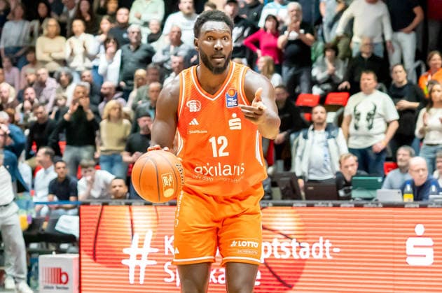 Chemnitz, Germany March 28, 2026 1 BBL 2025 2026 Niners Chemnitz vs EWE Baskets Oldenburg In the picture Amadou Sow 99 Copyright: xFotostandx xNachtigallx