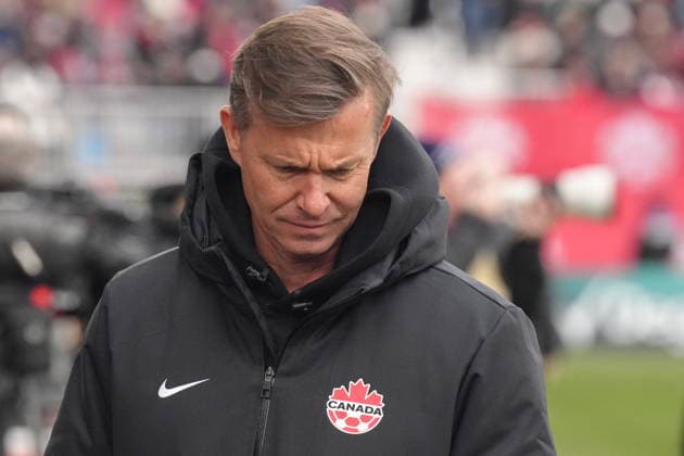 March 28, 2026, Toronto, On, CAN: Canada head coach Jesse Marsch walks the touchline before International Friendly, Länderspiel, Nationalmannschaft soccer action against Iceland, in Toronto, on Saturday March 28, 2026. Jesse Marsch  - ZUMAc35_ 20260328_zaf_c35_056 Copyright: xChrisxYoungx