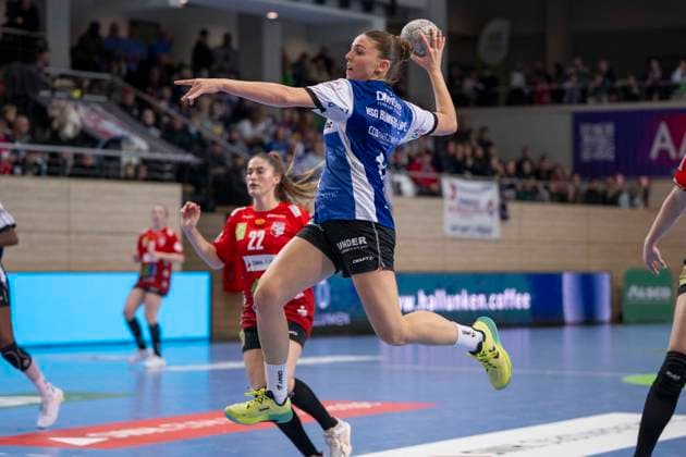 Handball Bundesliga Women,HBF, Season 2025 2026 SV Union Halle Neustadt vs HSG Blomberg Lippe Halle, Germany 28 March 2026 In the picture Ona Vegue Blomberg Halle Saale SWH Arena Sachsen Anhalt Germany