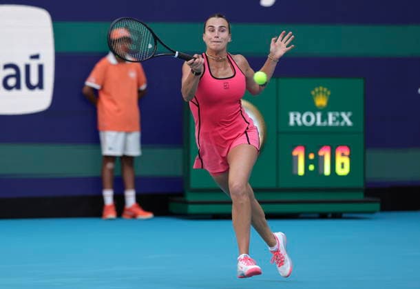Tennis 2026 Miami Open - Women s final Aryna Sabalenka of Belarusia in action against Coco Gauff of the USA during the Women s Final match at the 2026 Miami Open tennis tournament at the Hard Rock Stadium in Miami, Florida, USA, 28 March 2026. MIAMI FLORIDA United States  Copyright: xCRISTOBALxHERRERA-ULASHKEVICHx