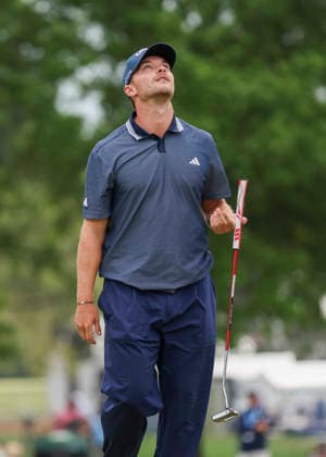 HOUSTON, TX - MARCH 28: Nicolai Hojgaard (DEN) reacts to his putt on 18 green during the third round of the Texas Children s Houston Open on March 28, 2026, at Memorial Park Golf Course, Houston, Texas. (Photo by Leslie Plaza Johnson Icon Sportswire) GOLF: MAR 28 PGA, Golf Herren Texas Children s Houston Open EDITORIAL USE ONLY Icon2603281463