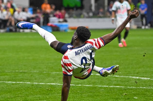 ATLANTA, GA - MARCH 28: United States forward Patrick Agyemang (25) during the International Friendly, LÃ¤nderspiel, Nationalmannschaft match between Belgium and the United States soccer teams on March 28, 2026, at Mercedes-Benz Stadium in Atlanta, GA. (Photo by John Adams Icon Sportswire) SOCCER: MAR 28 USA vs Belgium EDITORIAL USE ONLY Icon26032801202