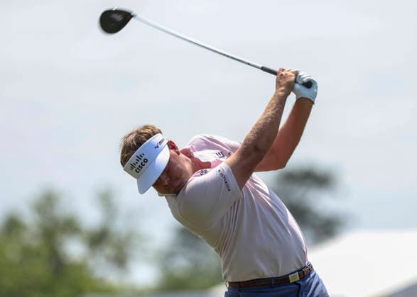 HOUSTON, TX - MARCH 28: Keith Mitchell (USA) hits his tee shot on 12 during the third round of the Texas Children s Houston Open on March 28, 2026, at Memorial Park Golf Course, Houston, Texas. (Photo by Leslie Plaza Johnson Icon Sportswire) GOLF: MAR 28 PGA, Golf Herren Texas Children s Houston Open EDITORIAL USE ONLY Icon2603280803