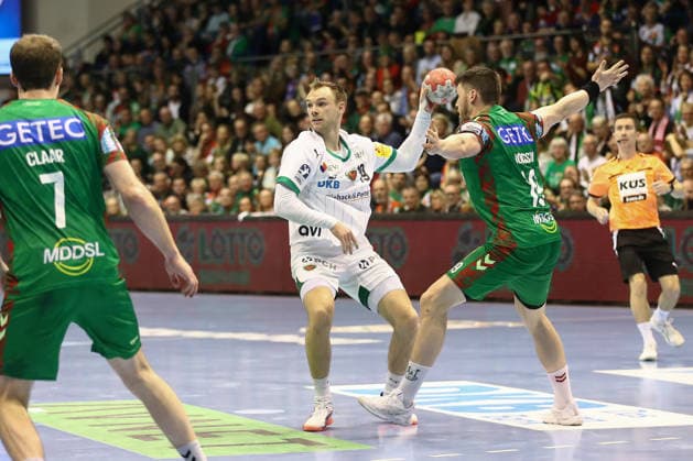 28 03 2026, xtgx, Handball, Daikin HBL, SC Magdeburg Füchse Berlin v l Mathias Gidsel Berlin, 19 Magdeburg