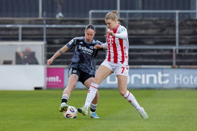 28 03 2026, xgrfx, Fußball Google Pixel Frauen Bundesliga, 1 FC Köln Eintracht Frankfurt v l Geraldine Reuteler Eintracht Frankfurt , Anna Lena Stolze 1 FC Köln DFL DFB REGULATIONS PROHIBIT ANY USE OF PHOTOGRAPHS as IMAGE SEQUENCES and or QUASI VIDEO Köln