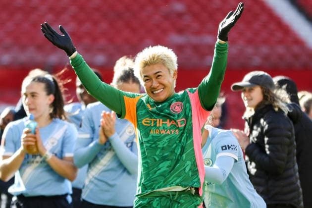 MANCHESTER, ENGLAND - March 28, 2026: Goalkeeper Ayaka Yamashita of Manchester City after the Barclays Womens Super League match between Manchester United, ManU and Manchester City at Old Trafford on March 28, 2026 in Manchester, England. Copyright: xSeanxChandlerx xSPPx Sportspressphoto_SPR120684