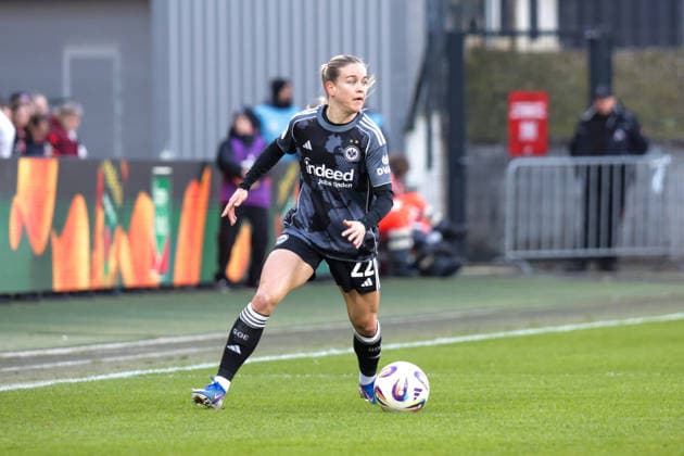 28 03 2026, xgrfx, Fußball Google Pixel Frauen Bundesliga, 1 FC Köln Eintracht Frankfurt v l Nadine Riesen Eintracht Frankfurt DFL DFB REGULATIONS PROHIBIT ANY USE OF PHOTOGRAPHS as IMAGE SEQUENCES and or QUASI VIDEO Köln
