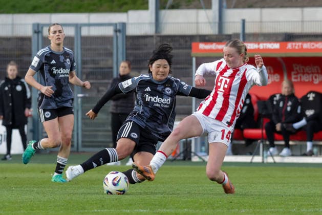 28 03 2026, xgrfx, Soccer Google Pixel Women Bundesliga, 1 FC Köln Eintracht Frankfurt v l Remina Chiba Eintracht Frankfurt , Carlotta Imping 1 FC Köln DFL DFB REGULATIONS PROHIBIT ANY USE OF PHOTOGRAPHS as IMAGE SEQUENCES and or QUASI VIDEO Köln